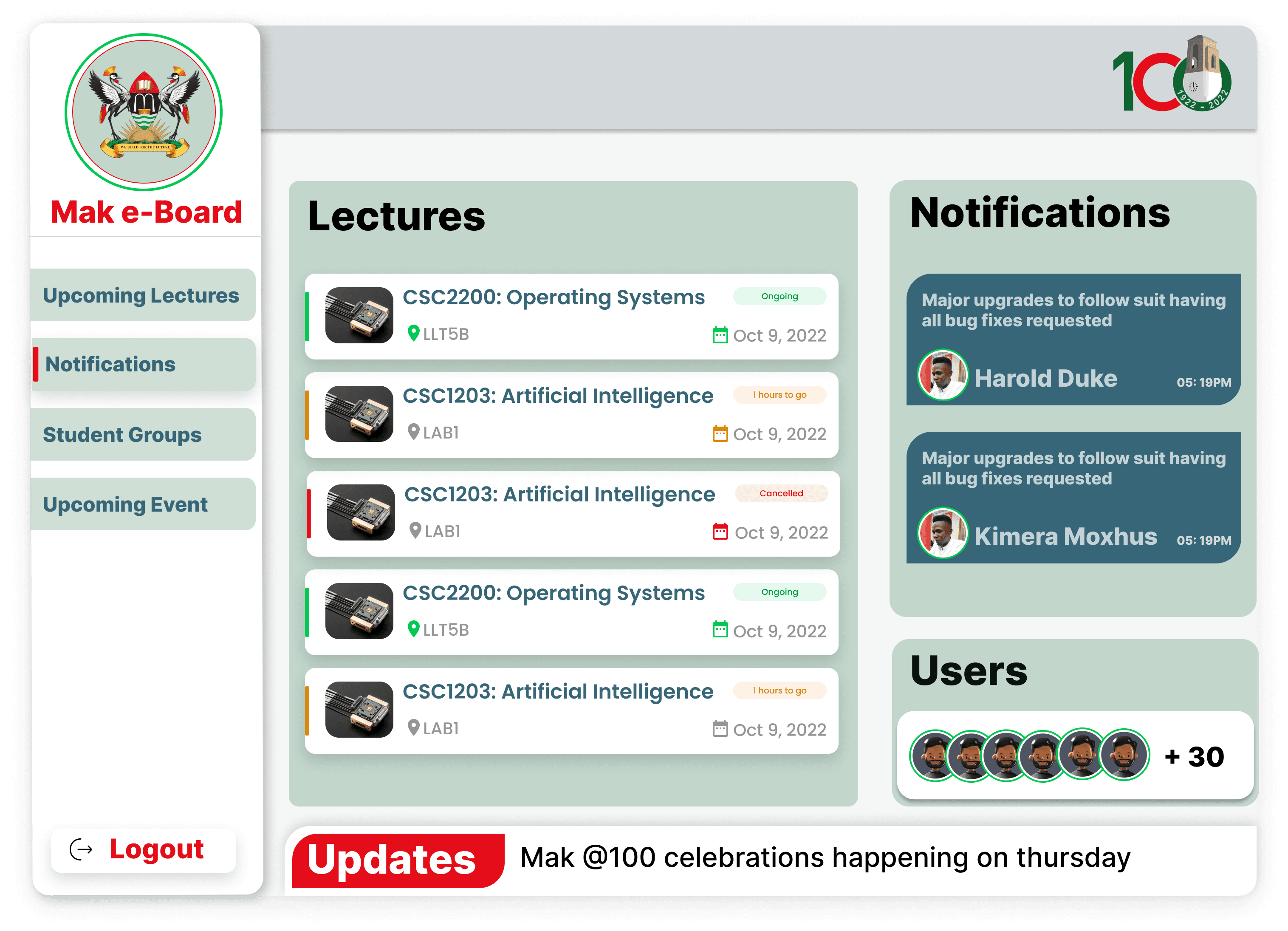 Mak-e-Board - University Notice Board
